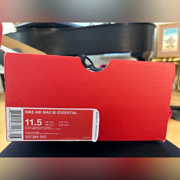 Nike Air Max 90 Essential - Black/Wolf Grey (Size 11.5) - Picture 4 of 4